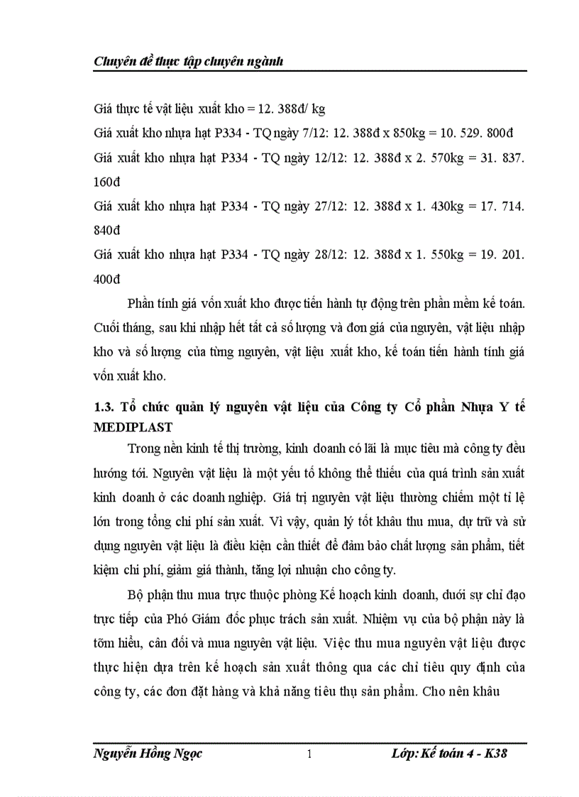 image for page Hoàn thiện kế toán nguyên vật liệu tại Công ty Cổ phần Nhựa Y tế MEDIPLAST 1
