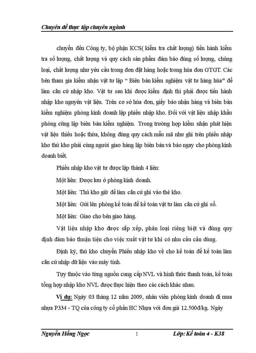 image for page Hoàn thiện kế toán nguyên vật liệu tại Công ty Cổ phần Nhựa Y tế MEDIPLAST 1