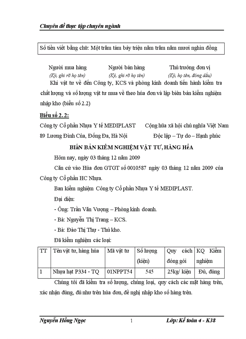 image for page Hoàn thiện kế toán nguyên vật liệu tại Công ty Cổ phần Nhựa Y tế MEDIPLAST 1