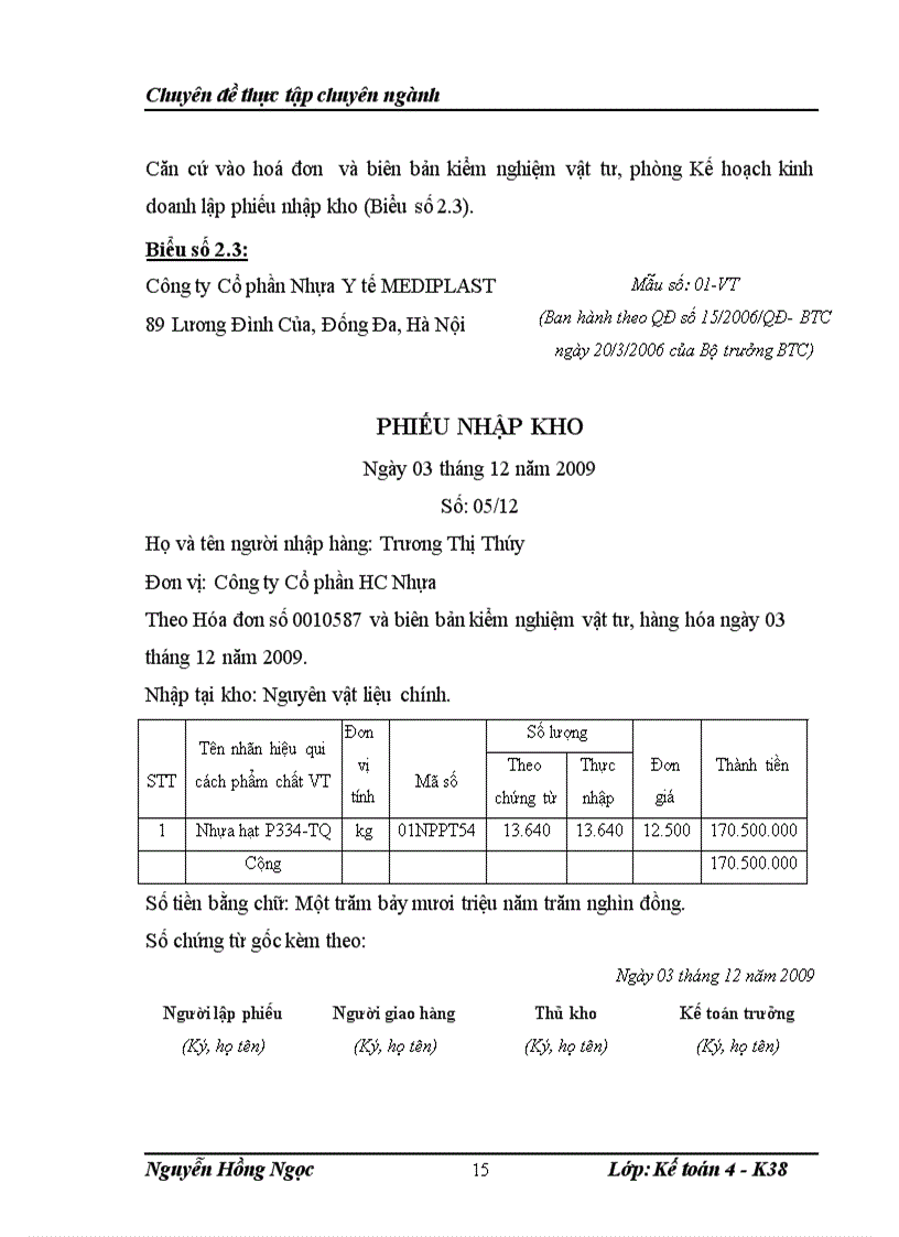 image for page Hoàn thiện kế toán nguyên vật liệu tại Công ty Cổ phần Nhựa Y tế MEDIPLAST 1