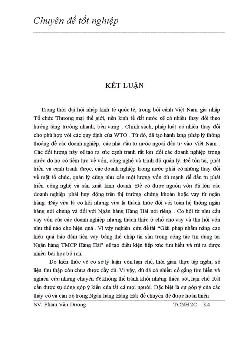 image for page Giải pháp nhằm nâng cao hiệu quả bảo đảm tiền vay bằng thế chấp tài sản trong hoạt động tín dụng tại NHTMCP Hàng Hải 1