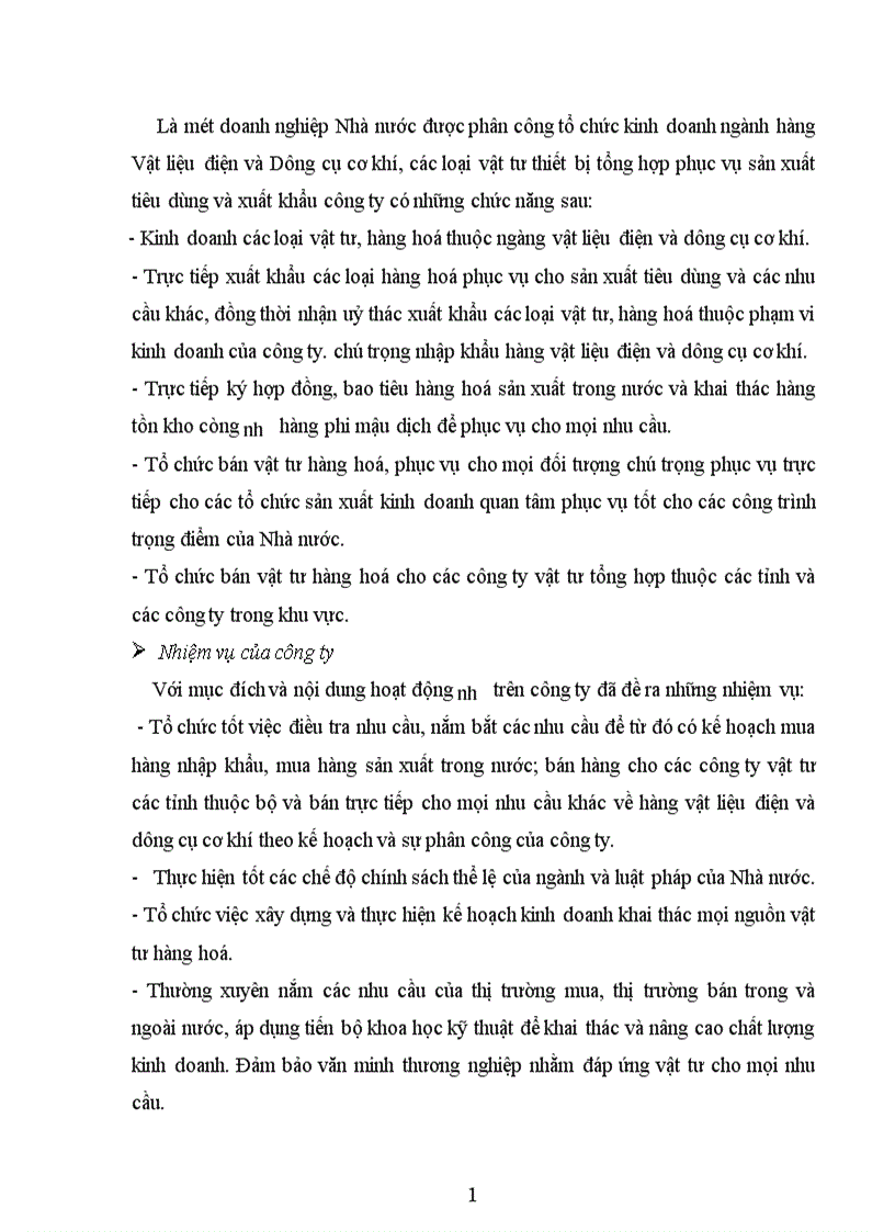 image for page tình hình sản xuất kinh doanh ở công ty Vật liệu điện và Dụng cụ cơ khí