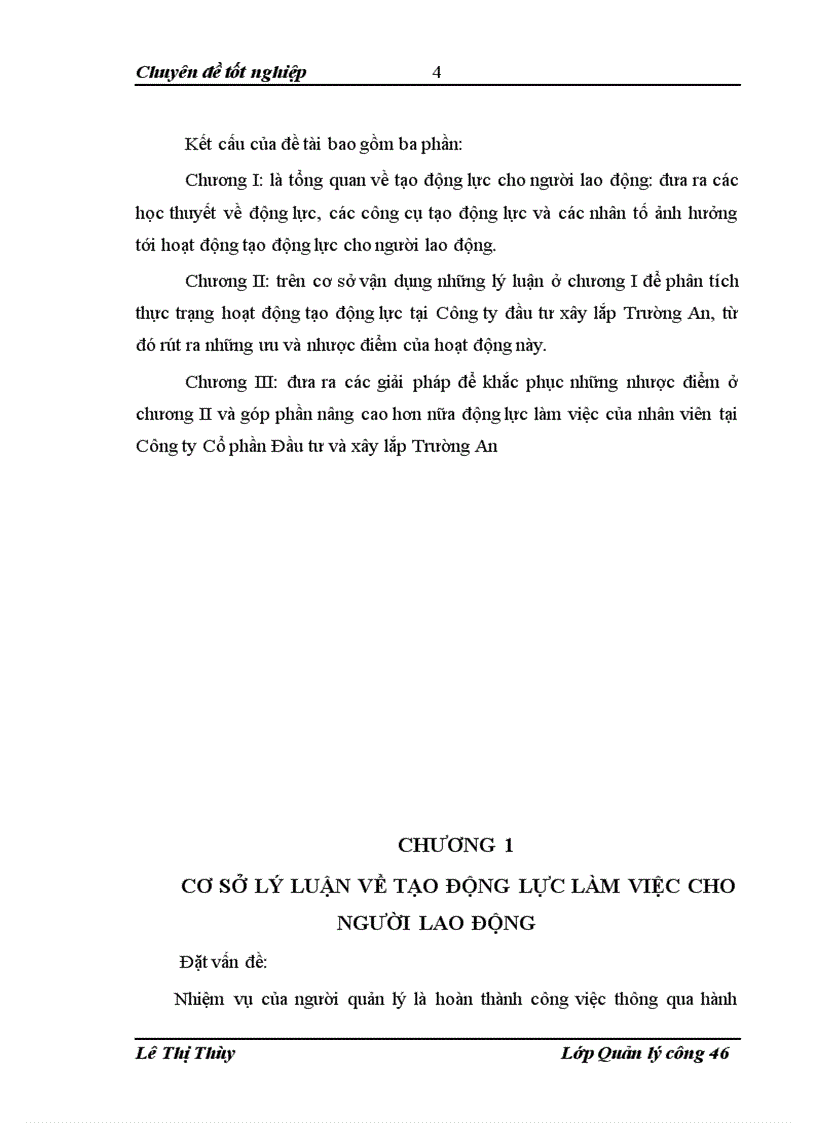 image for page Một số giải pháp nâng cao động lực làm việc cho người lao động tại Cổ phần Đầu tư và xây lắp Trường An Đề tài 1