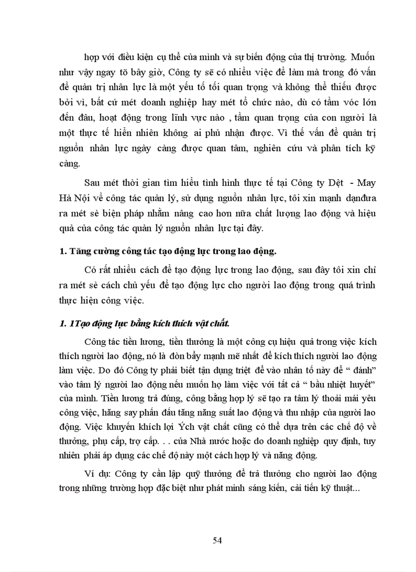 image for page Tổ chức quản lý sử dụng lao động và tiền lương trong công ty Dệt May Hà Nội 1