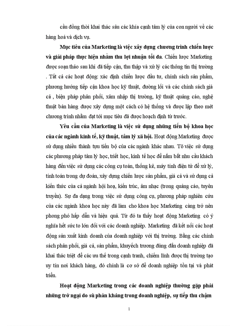 image for page Thực trạng và một số giải pháp hoàn thiện chính sách Marketing mix ở Công ty Dịch vụ Thương mại số I 1