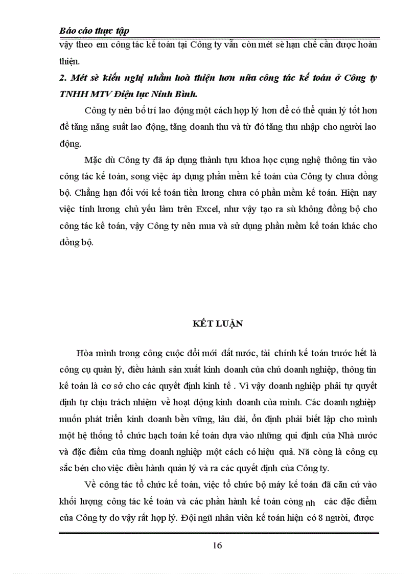 image for page Tổ chức bộ máy Kế toán và hình thức tổ chức bộ máy kế toán ở Công ty TNHH MTV Điện lực Ninh Bình