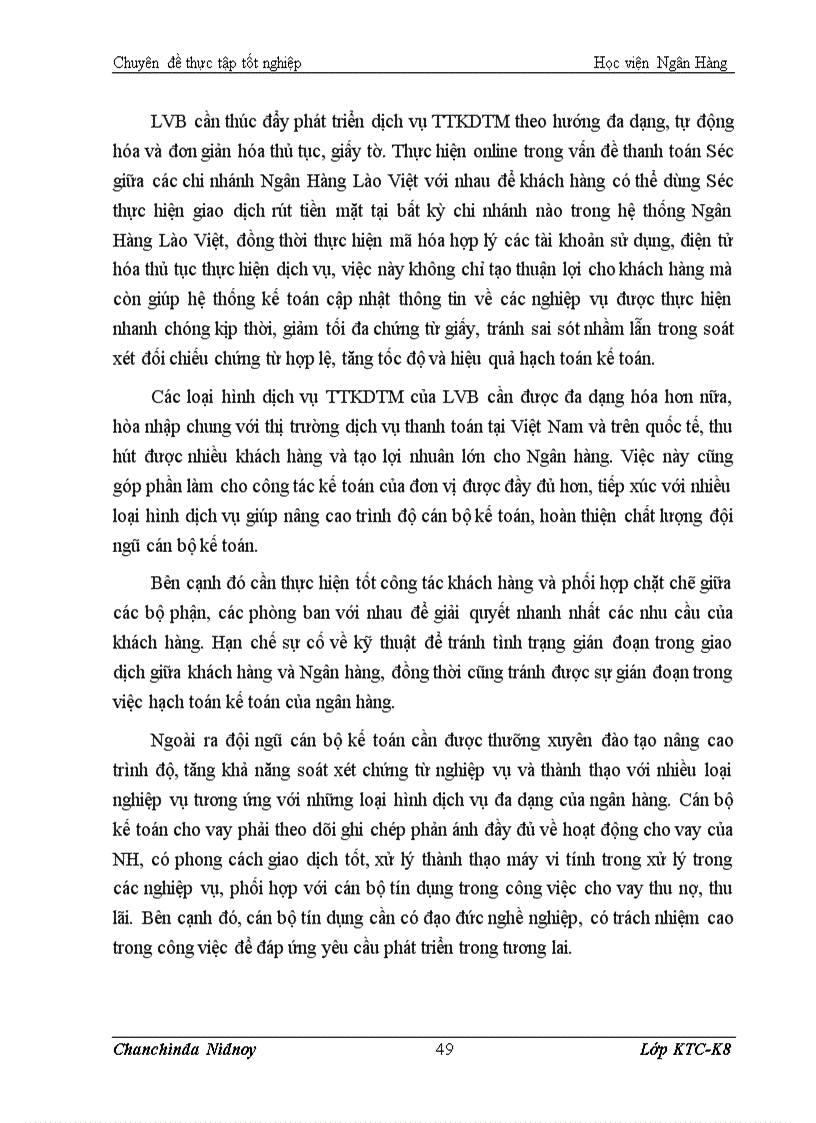 image for page Hoàn thiện công tác kế toán nghiệp vụ thanh toán không dùng tiền mặt tại Ngân Hàng Liên doanh Lào Việt chi nhánh Hà Nội