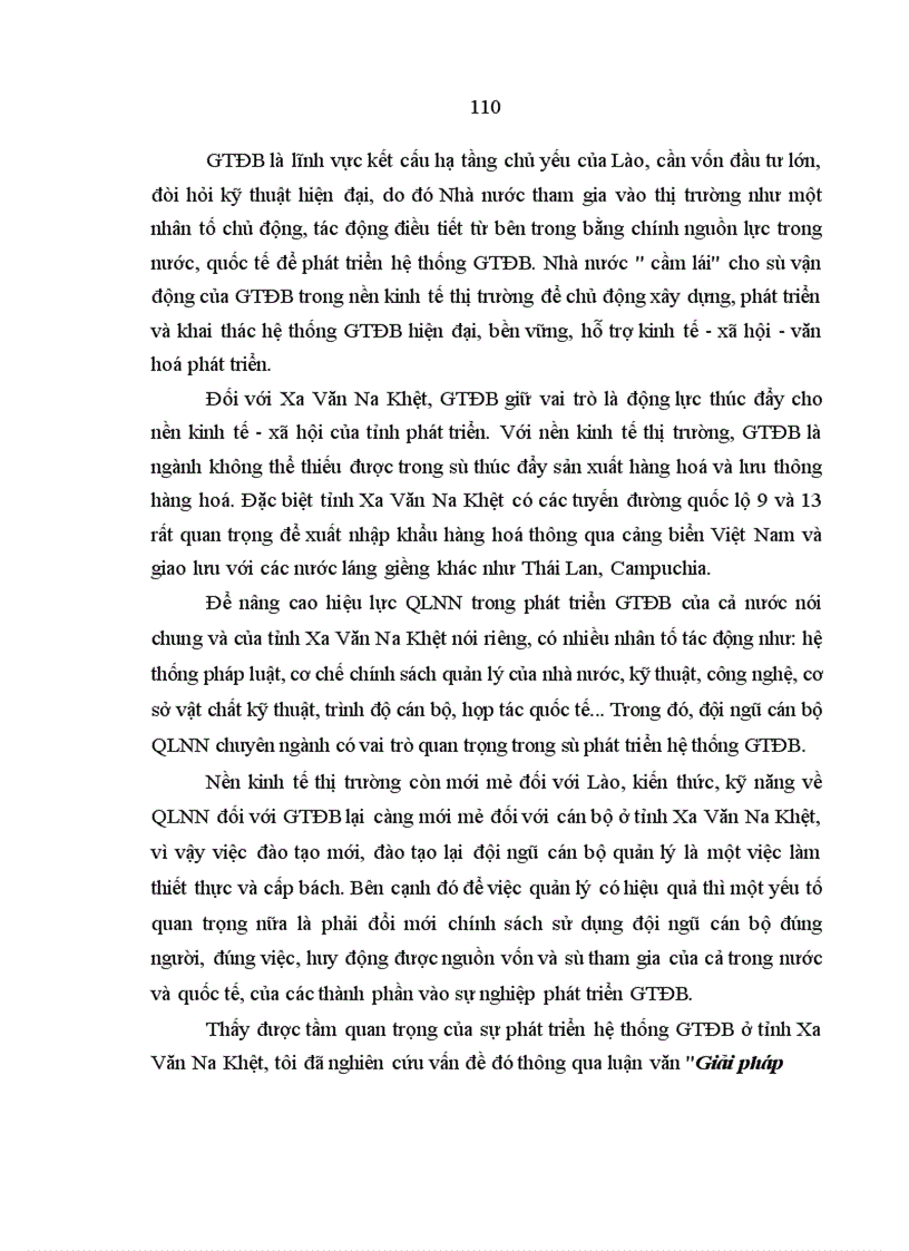 image for page Giải pháp quản lý nhà nước nhằm phát triển giao thông đường bộ ở tỉnh Xa Văn Na Khệt Cộng hoà dân chủ nhân dân Lào
