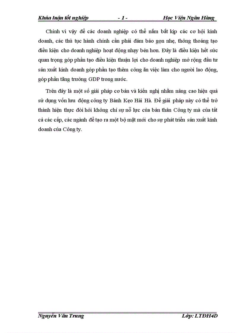 image for page Vốn lưu động và Giải pháp nâng cao hiệu quả sử dụng vốn lưu động tại Công ty Cổ Phần Bánh Kẹo Hải Hà 1