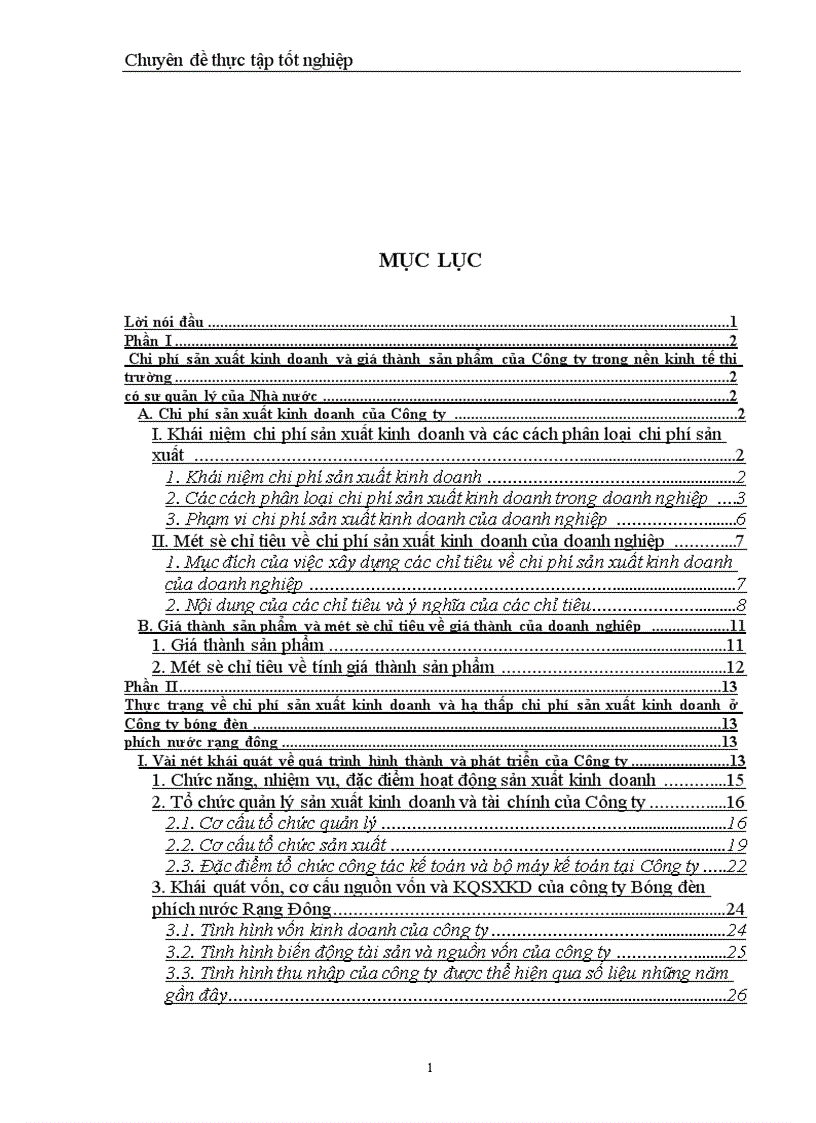 image for page Chi phí sản xuất điều kiện và các giải pháp hạ thấp chi phí sản xuất kinh doanh tại Công ty Bóng đèn Phích nước Rạng Đông 1