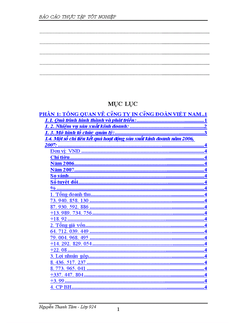 image for page Báo cáo thực tập tại Công ty In Công Đoàn 1