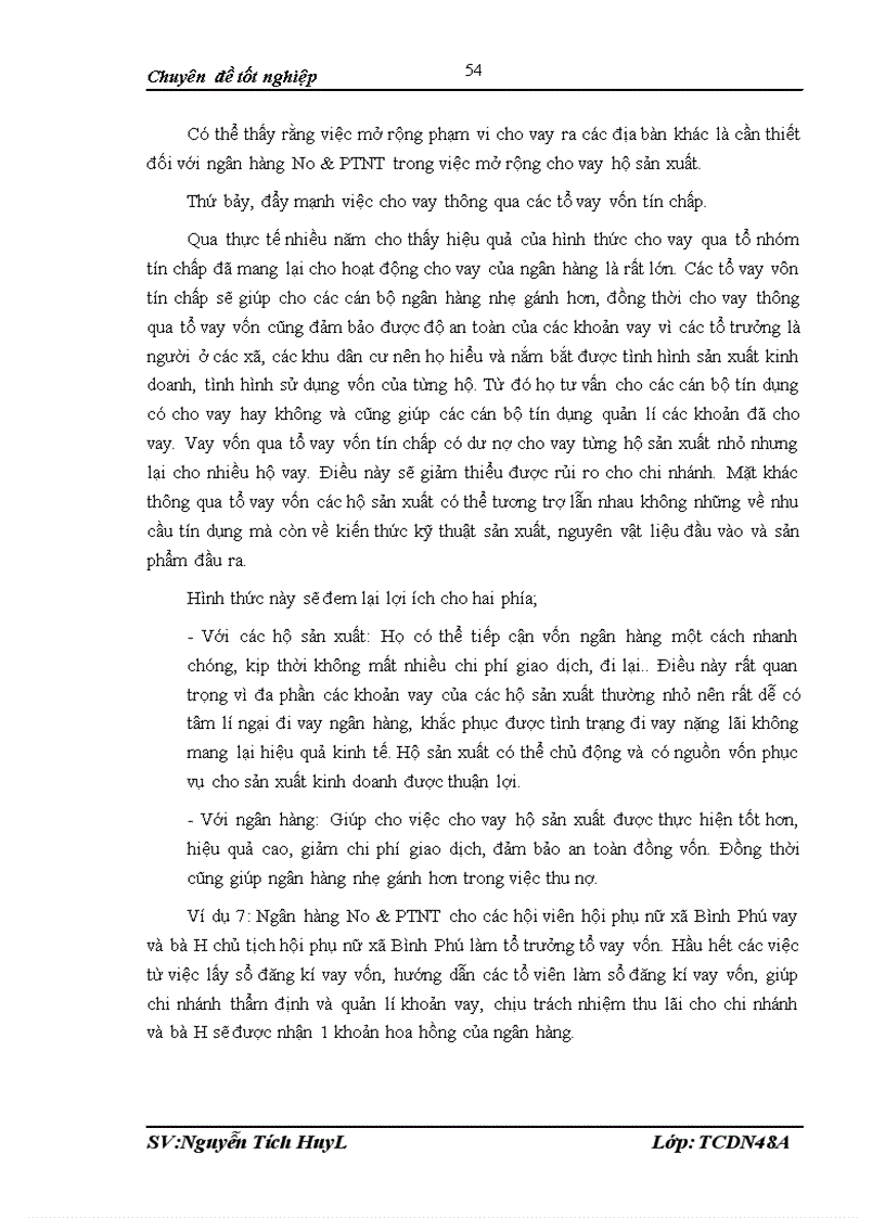 image for page Mở rộng cho vay hộ sản xuất tại ngân hàng nông nghiệp và Phát triển nông thôn Việt Nam chi nhánh Hòa Lạc 1