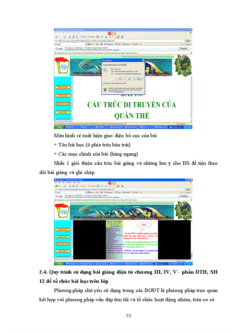 image for page Xây dựng và sử dụng bài giảng điện tử chương III IV V phần Di truyền học Sinh học lớp 12 theo hướng tích hợp truyền thông đa phương tiện 1