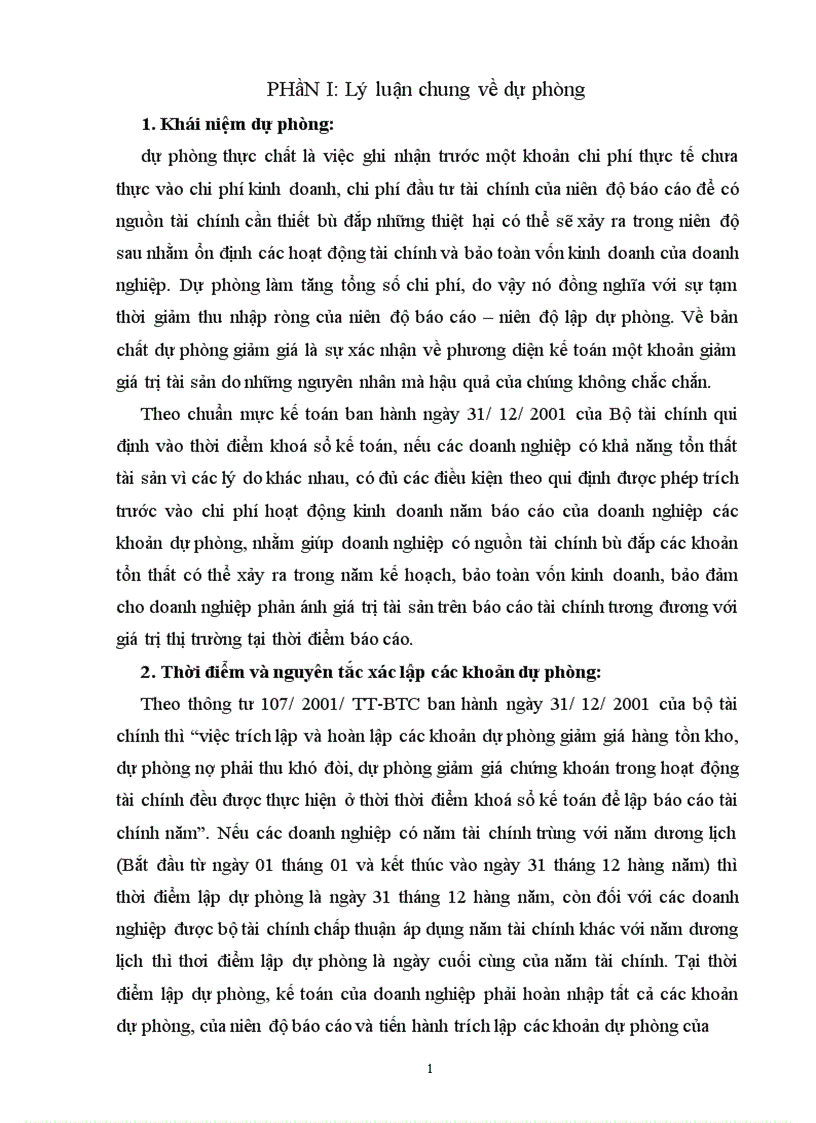 Một số vấn đề xử lý các khoản dự phòng trong doanh nghiệp hiện nay 1