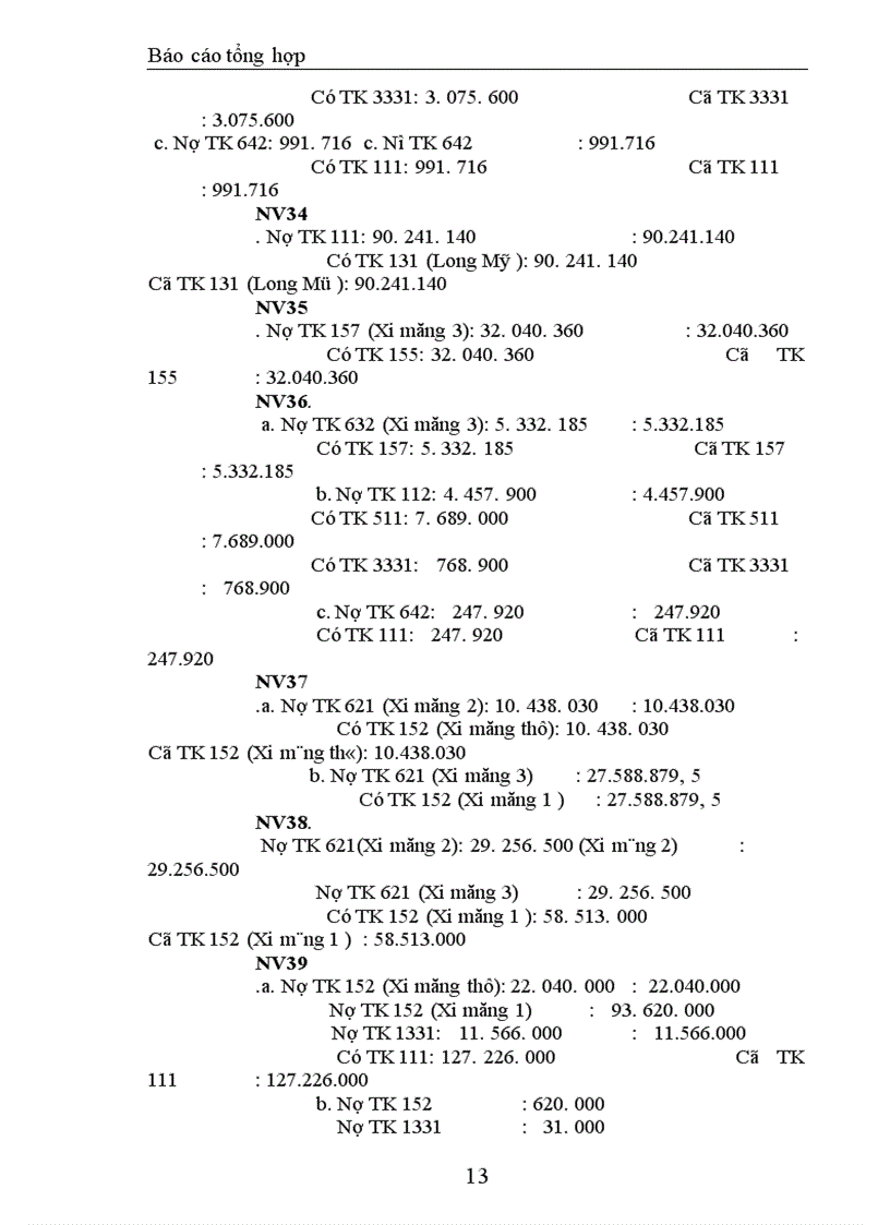 image for page Báo cáo tổng hợp kế toán tại Công ty TNHH Trang trí nội ngoại thất Đồng Tâm