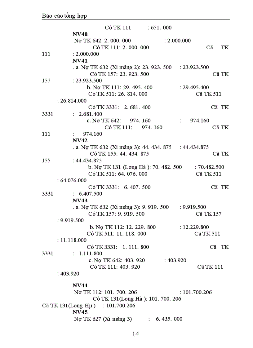 image for page Báo cáo tổng hợp kế toán tại Công ty TNHH Trang trí nội ngoại thất Đồng Tâm