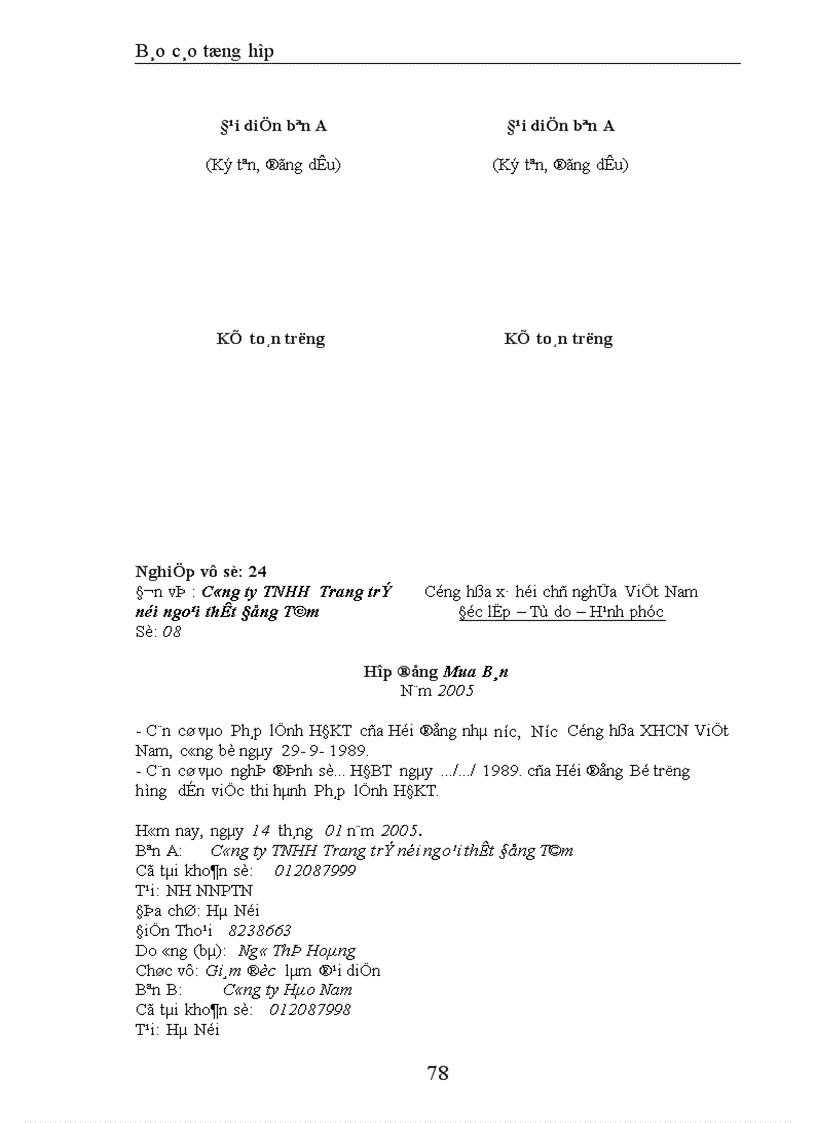 image for page Báo cáo tổng hợp kế toán tại Công ty TNHH Trang trí nội ngoại thất Đồng Tâm