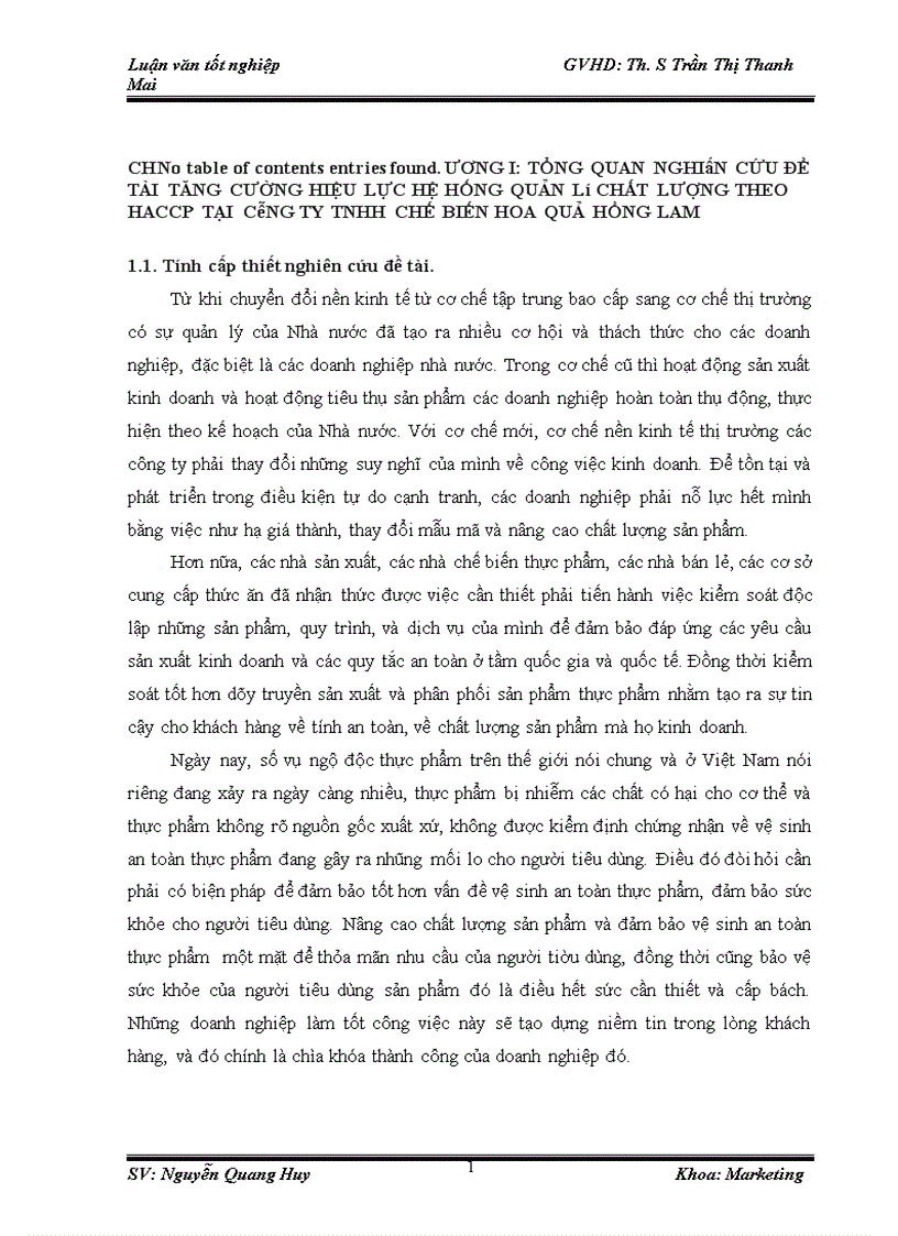image for page Phương pháp nghiên cứu và phân tích kết quả phân tích thực trạng hệ thống quản lý chất lượng theo haccp tại công ty tnhh chế biến hoa quả hồng lam