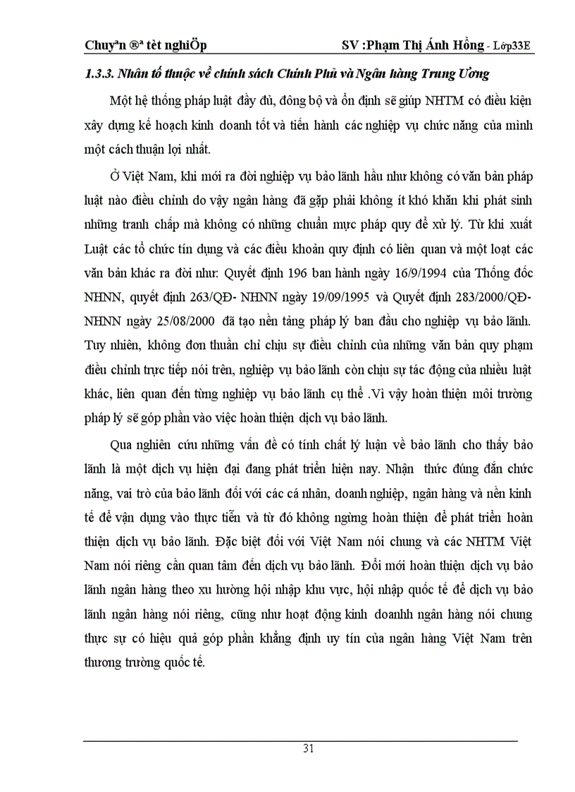 image for page Giải pháp hoàn thiện dịch vụ bảo lãnh tại chi nhánh NHĐT PT Nam Hà Nội