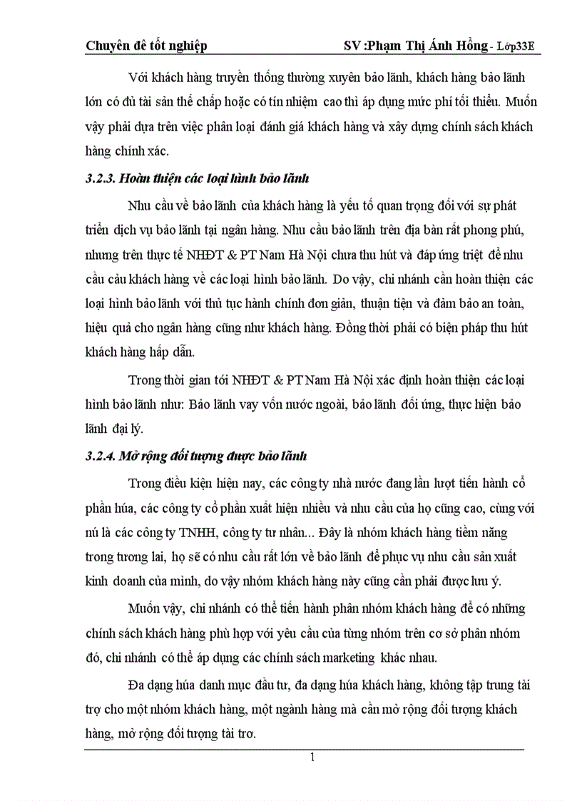 image for page Giải pháp hoàn thiện dịch vụ bảo lãnh tại chi nhánh NHĐT PT Nam Hà Nội