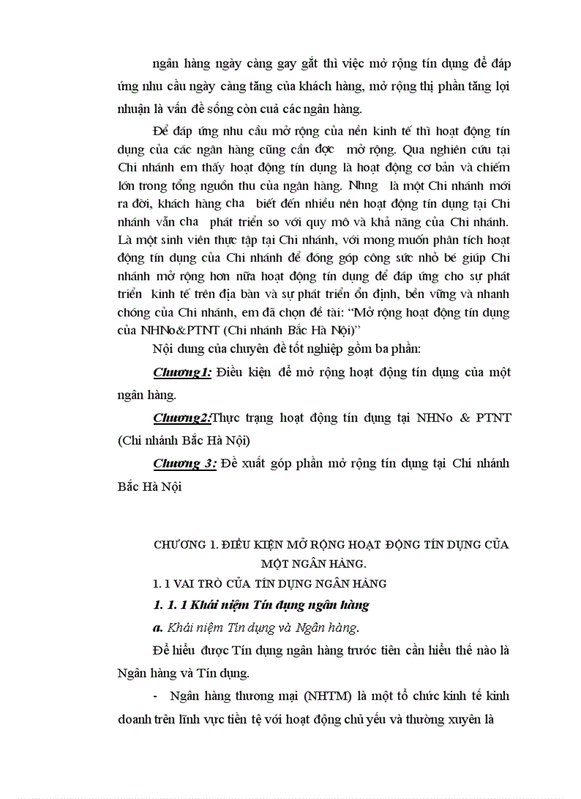 image for page Mở rộng hoạt động tín dụng của NHNo PTNT Chi nhánh Bắc Hà Nội 1