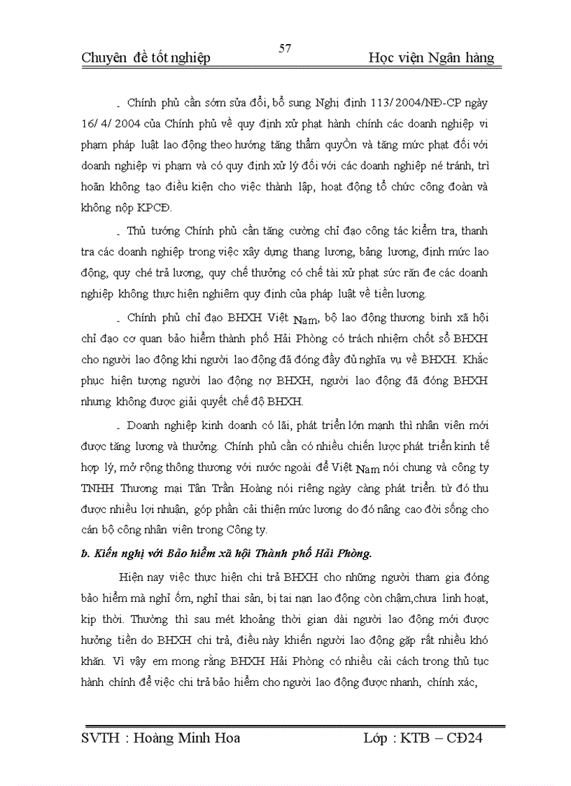 image for page Hoàn thiện công tác kế toán tiền lương và các khoản trích theo lương tại Công ty TNHH Thương mại Tân Trần Hoàng