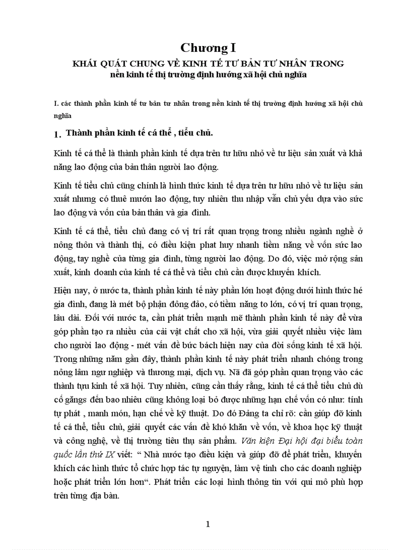 Vai trò thực trạng của kinh tế tư bản tư nhân đánh giá kinh tế tư bản tư nhân và một số phương hướng giải pháp 1