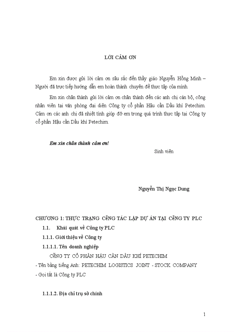 image for page Hoàn thiện công tác lập dự án đầu tư tại Công ty Cổ phần Hậu cần Dầu khí Petechim 1