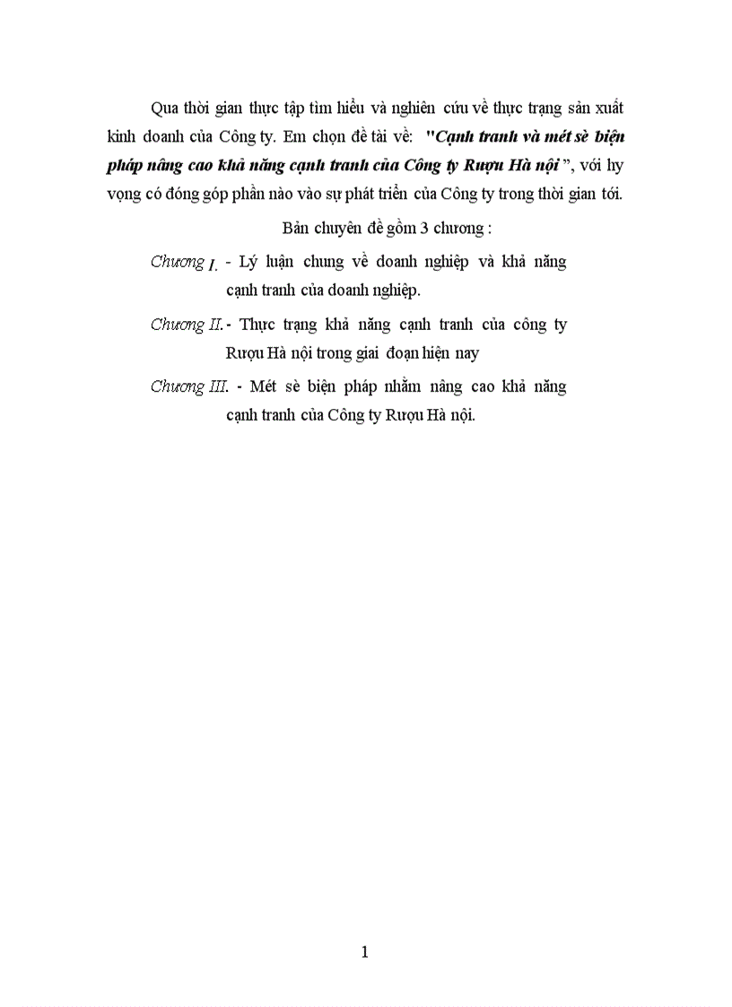 image for page Cạnh tranh và một số biện pháp nâng cao khả năng cạnh tranh của Công ty Rượu Hà nội 1