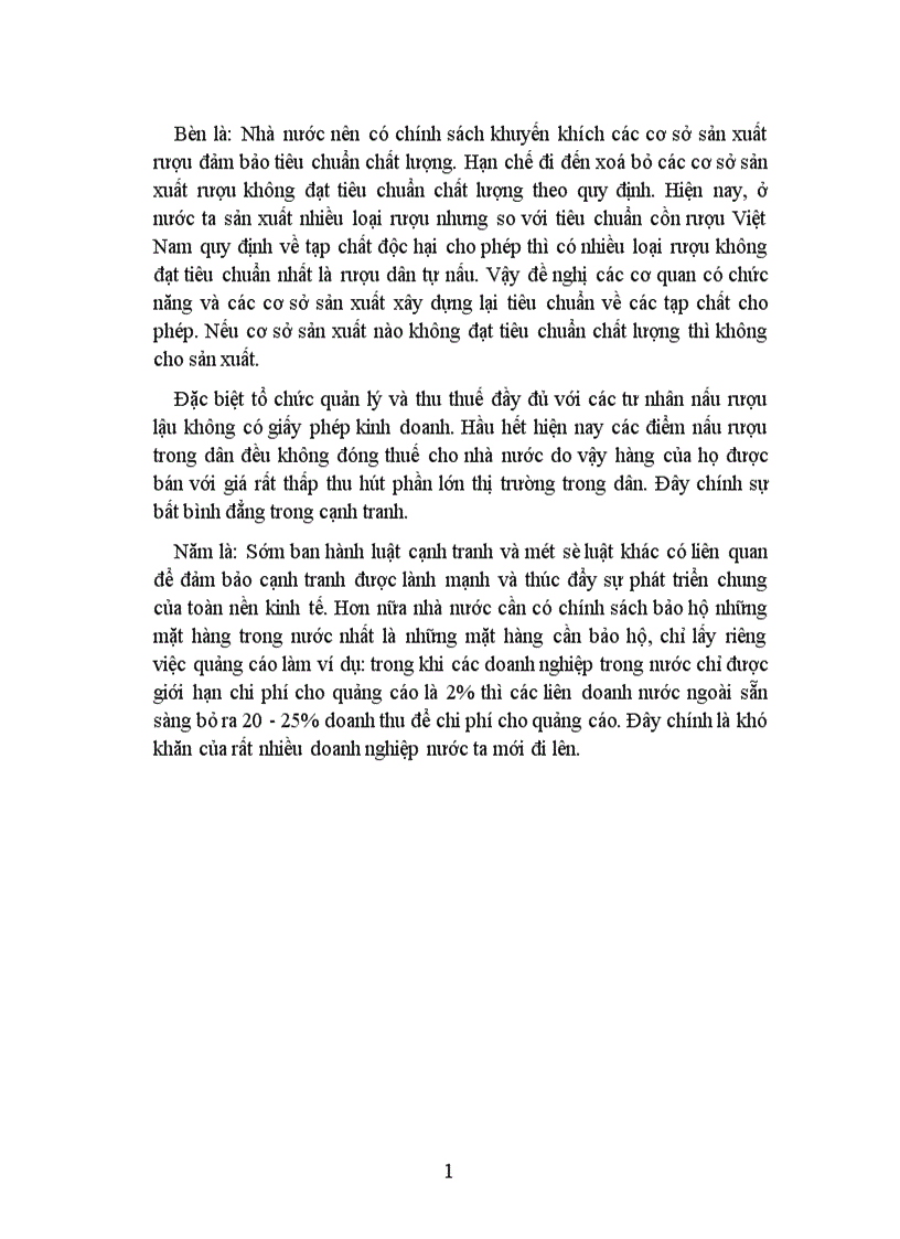 image for page Cạnh tranh và một số biện pháp nâng cao khả năng cạnh tranh của Công ty Rượu Hà nội 1