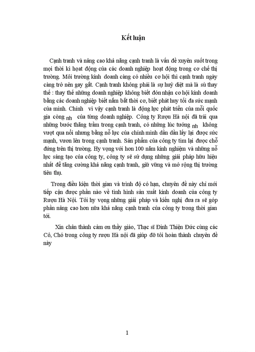 image for page Cạnh tranh và một số biện pháp nâng cao khả năng cạnh tranh của Công ty Rượu Hà nội 1
