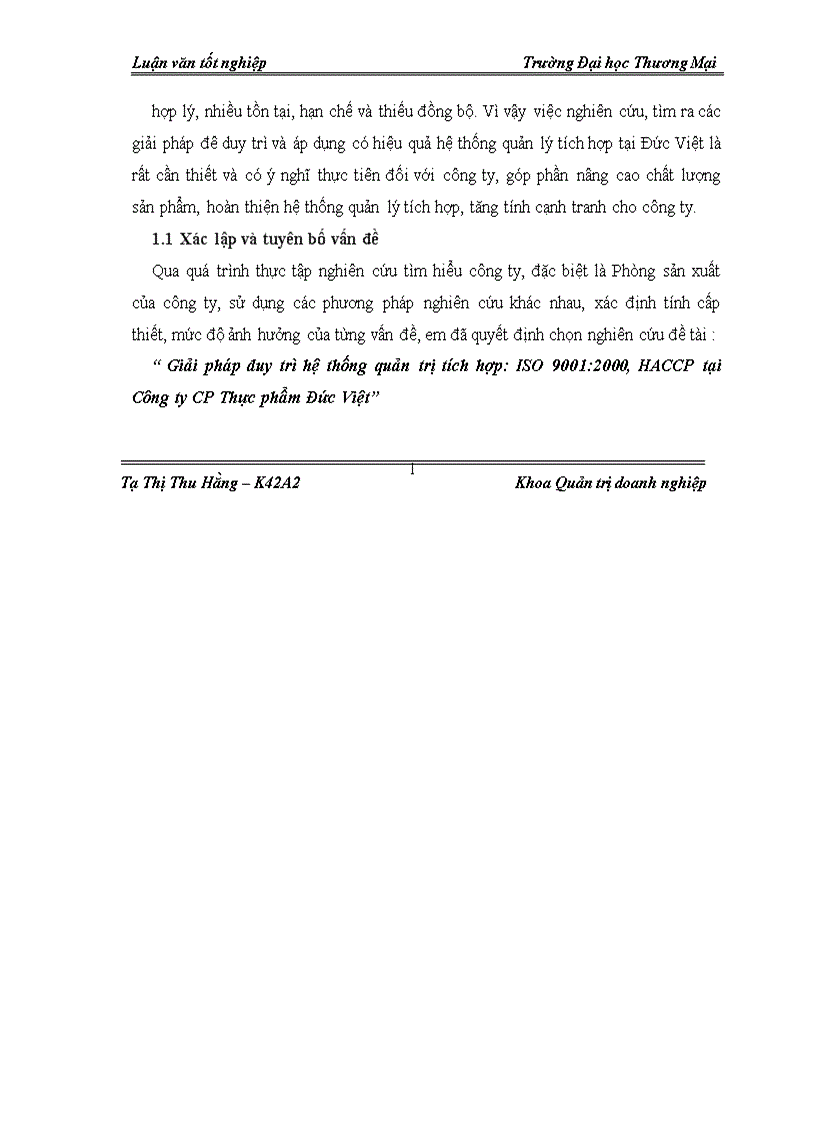 image for page Giải pháp duy trì hệ thống quản trị tích hợp ISO 9001 2000 HACCP tại Công ty CP Thực phẩm Đức Việt