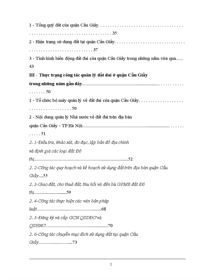 image for page Thực trạng và giải pháp tăng cường công tác quản lý Nhà nước về đất Đô thị qua ví dụ tại quận Cầu Giấy TP Hà Nội