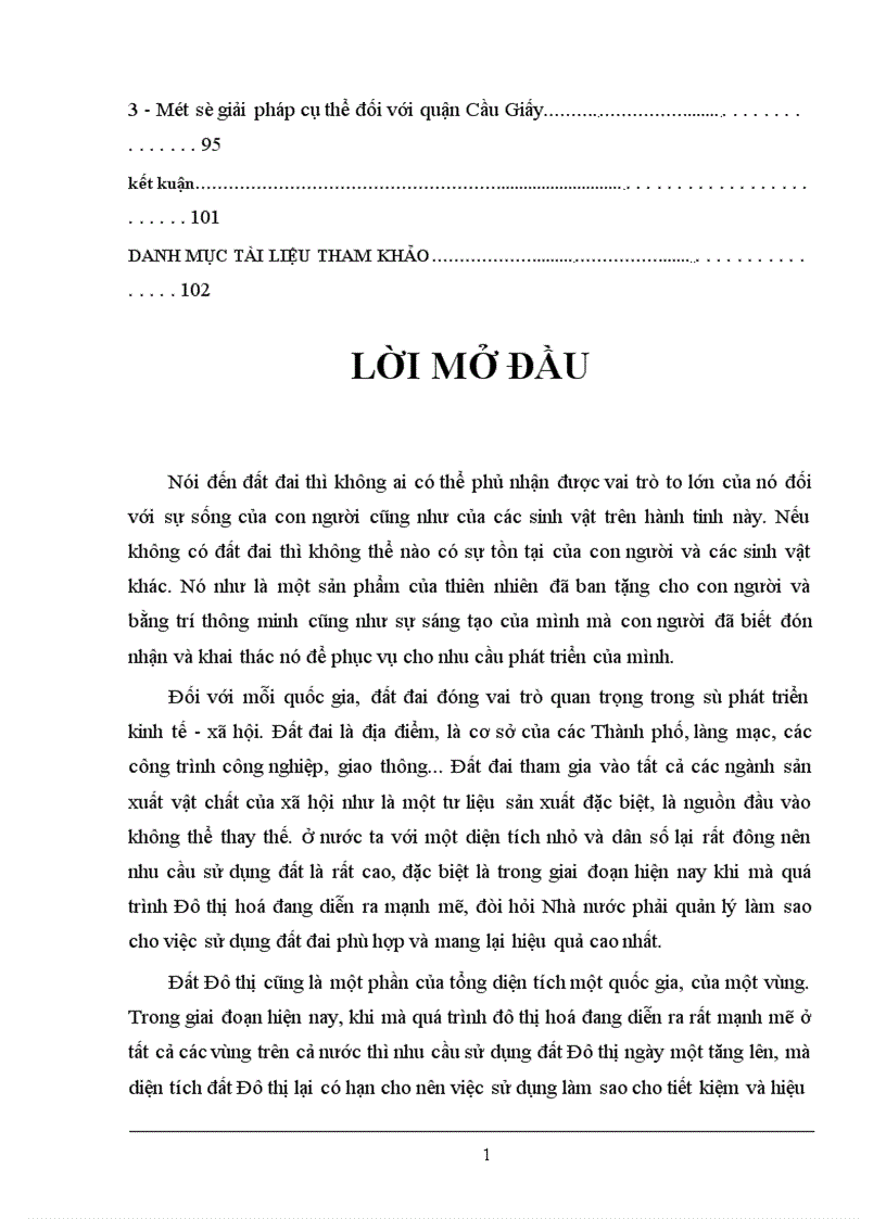 image for page Thực trạng và giải pháp tăng cường công tác quản lý Nhà nước về đất Đô thị qua ví dụ tại quận Cầu Giấy TP Hà Nội