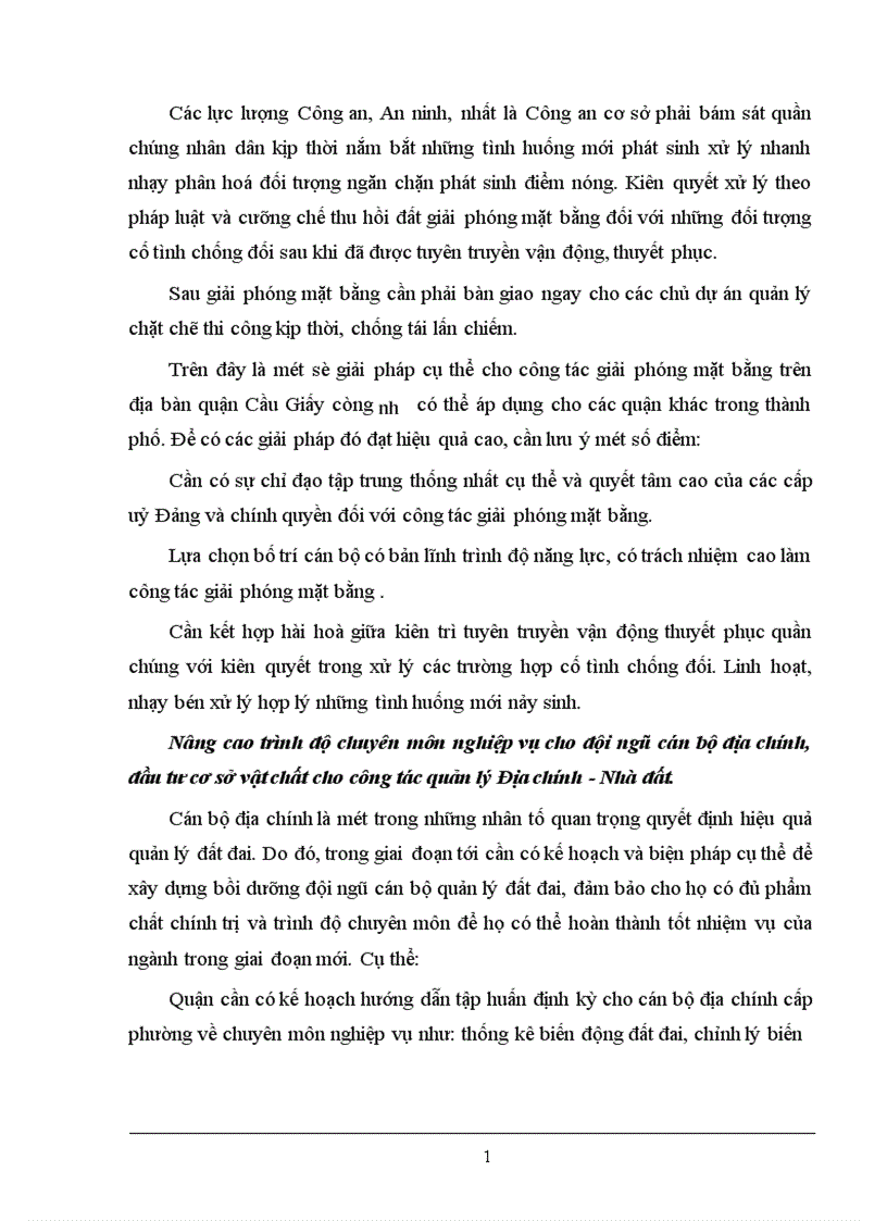 image for page Thực trạng và giải pháp tăng cường công tác quản lý Nhà nước về đất Đô thị qua ví dụ tại quận Cầu Giấy TP Hà Nội