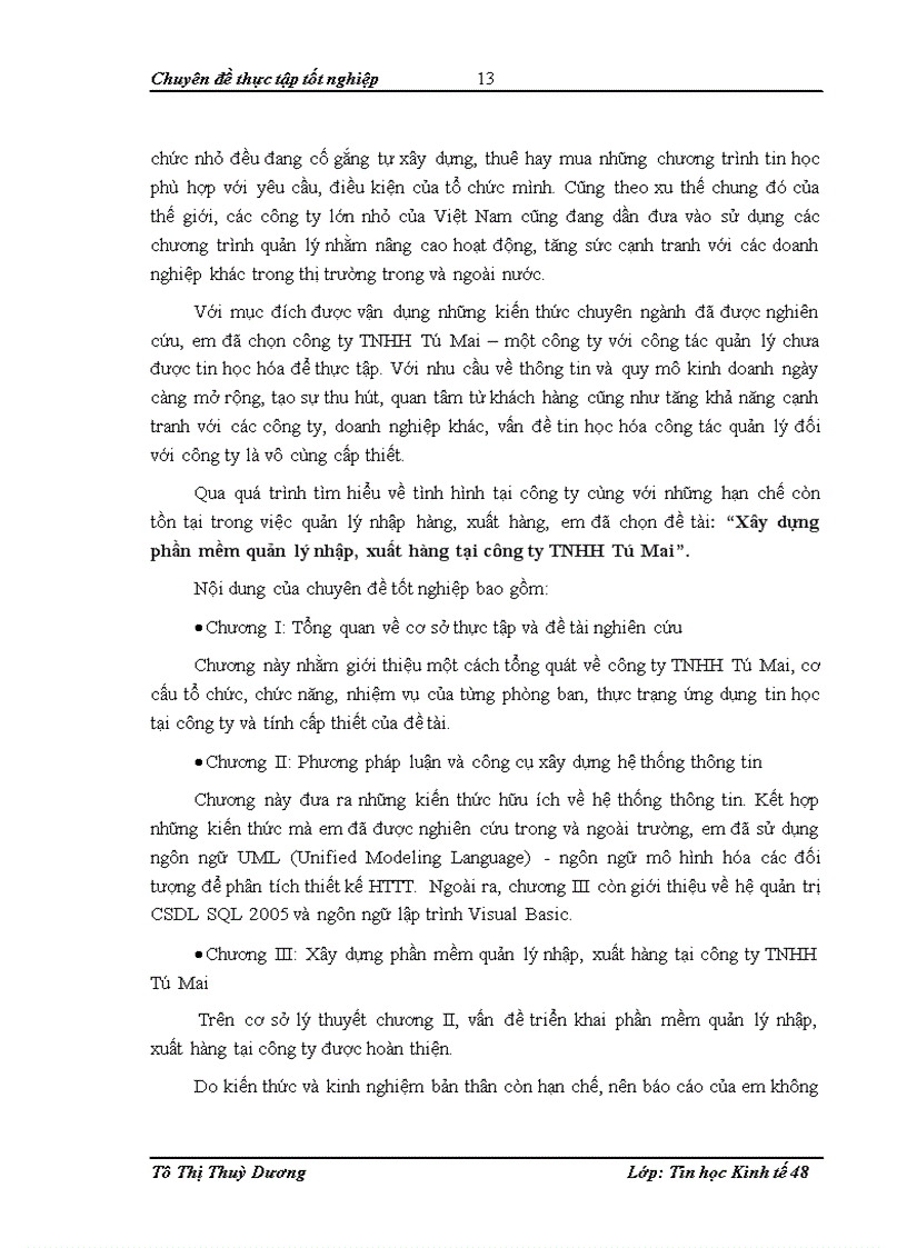 image for page Xây dựng phần mềm quản lý nhập xuất hàng tại công ty TNHH Tú Mai