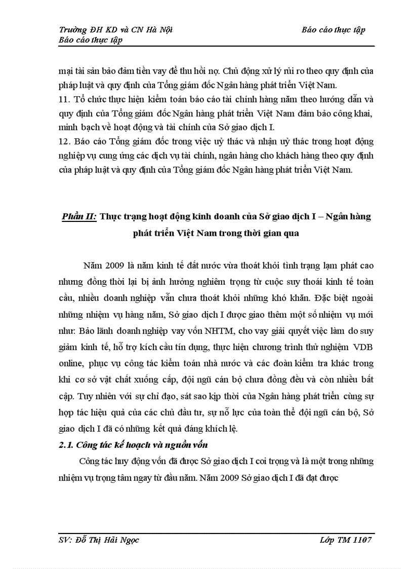 image for page Thực trạng hoạt động kinh doanh của Sở giao dịch I Ngân hàng phát triển Việt Nam trong thời gian qua 1