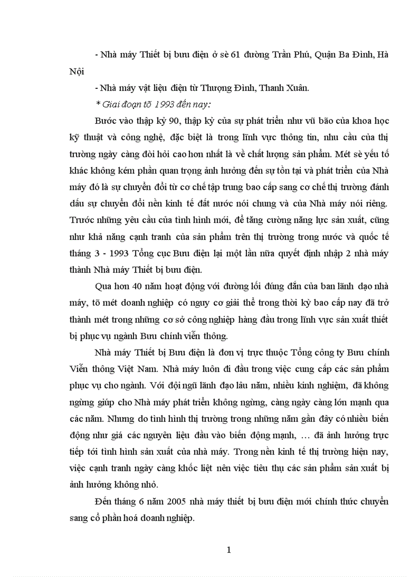 image for page Chức năng nhiệm vụ và cơ cấu tổ chức bộ máy quản trị của Nhà máy Thiết Bị Bưu Điện