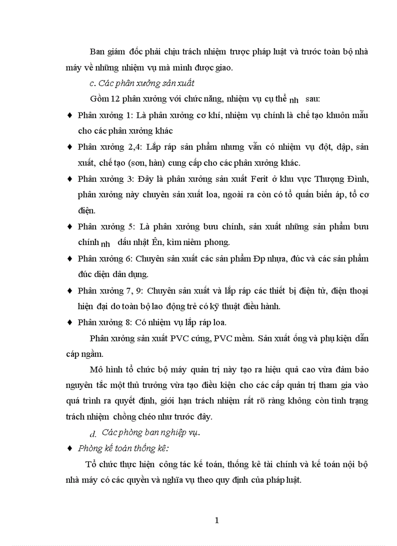 image for page Chức năng nhiệm vụ và cơ cấu tổ chức bộ máy quản trị của Nhà máy Thiết Bị Bưu Điện