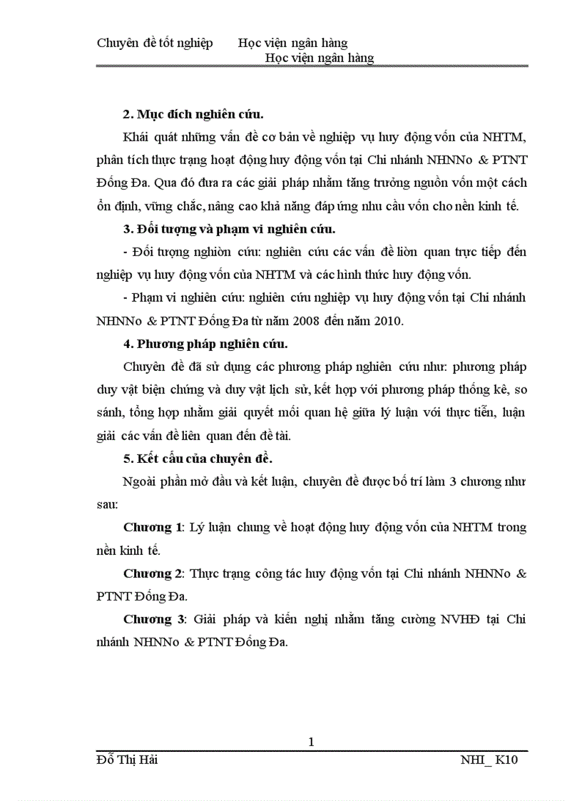 image for page Giải pháp tăng cường nguồn vốn huy động tại Chi nhánh NHNNo PTNT Đống Đa