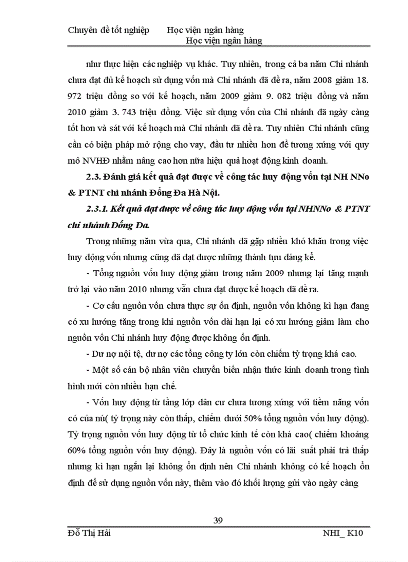 image for page Giải pháp tăng cường nguồn vốn huy động tại Chi nhánh NHNNo PTNT Đống Đa