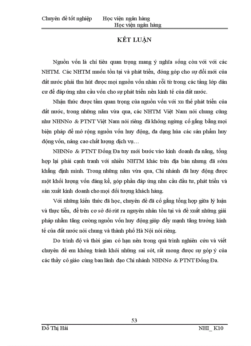 image for page Giải pháp tăng cường nguồn vốn huy động tại Chi nhánh NHNNo PTNT Đống Đa