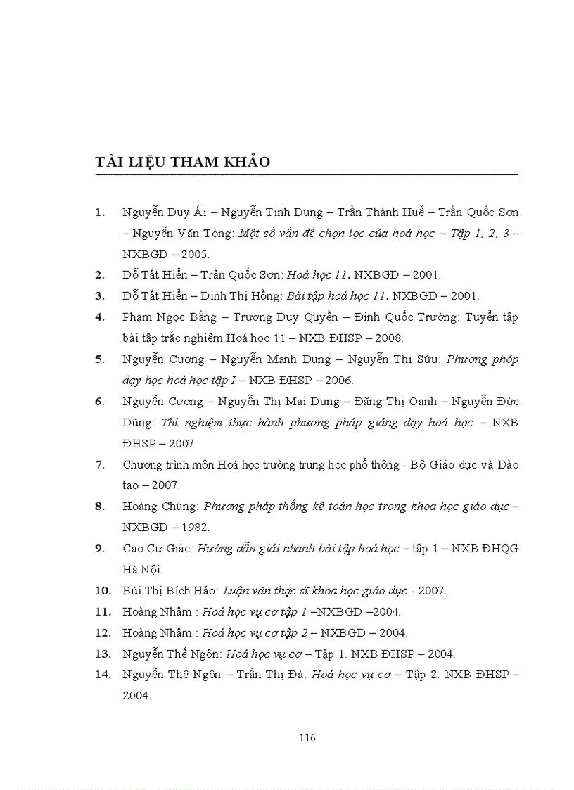 image for page Thực nghiệm sư phạm Đánh giá chất lượng của bộ đề kiểm tra đánh giá kiến thức kĩ năng hoá học lớp 11 nâng cao