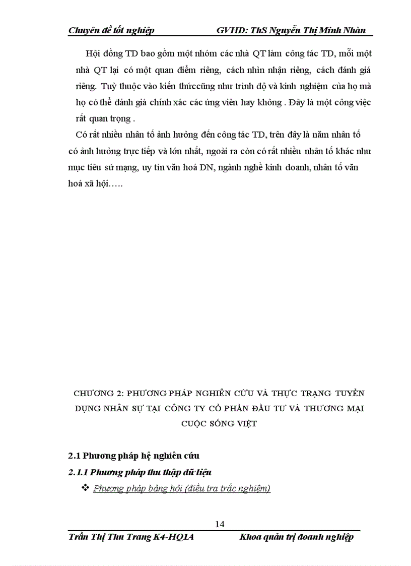 image for page Nâng cao chât lượng công tác TD nhân sự cho công ty cổ phần đầu tư và thương mại Cuộc Sống Việt