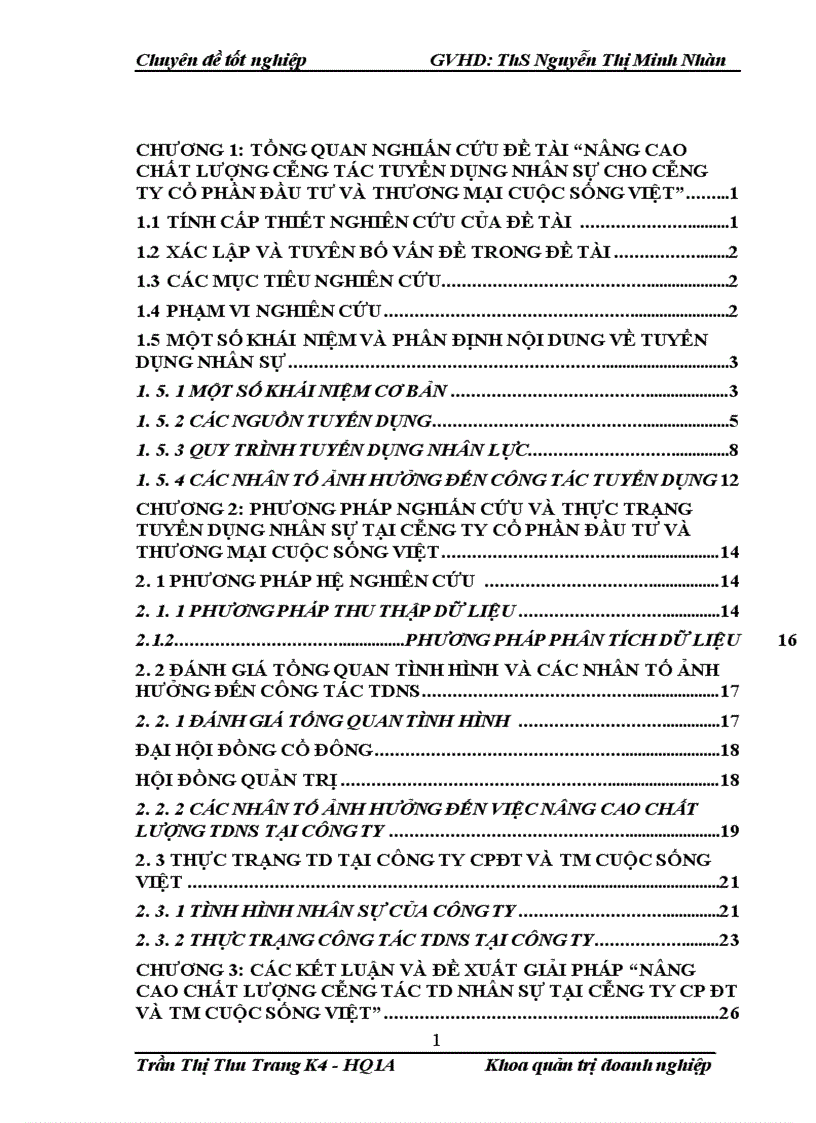 image for page Nâng cao chât lượng công tác TD nhân sự cho công ty cổ phần đầu tư và thương mại Cuộc Sống Việt