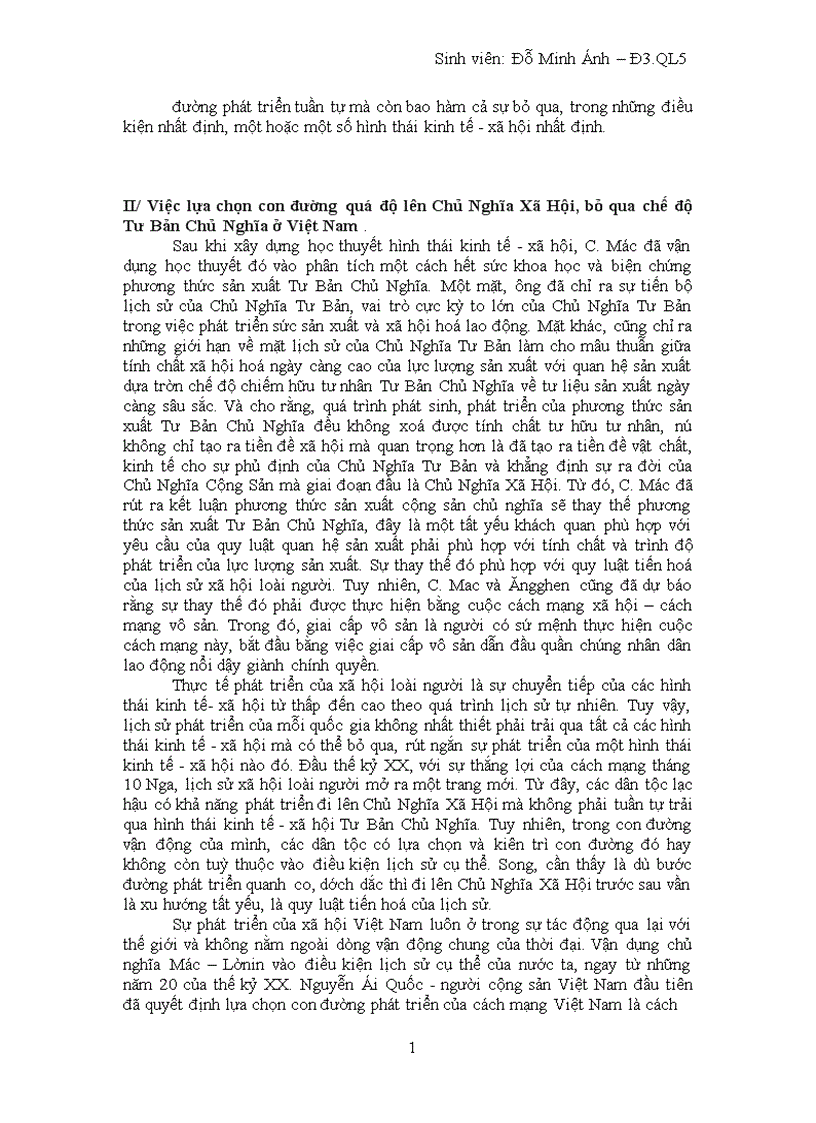 image for page Vấn đề lựa chọn con đường quá độ lên Chủ Nghĩa Xã Hội bỏ qua chế độ Tư Bản Chủ Nghĩa ở Việt Nam