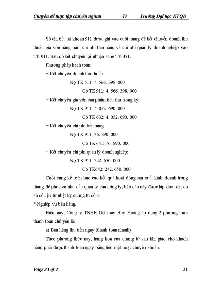 image for page Hoàn thiện kế toán bán hàng tại Công ty TNHH Dệt May Huy Hoàng