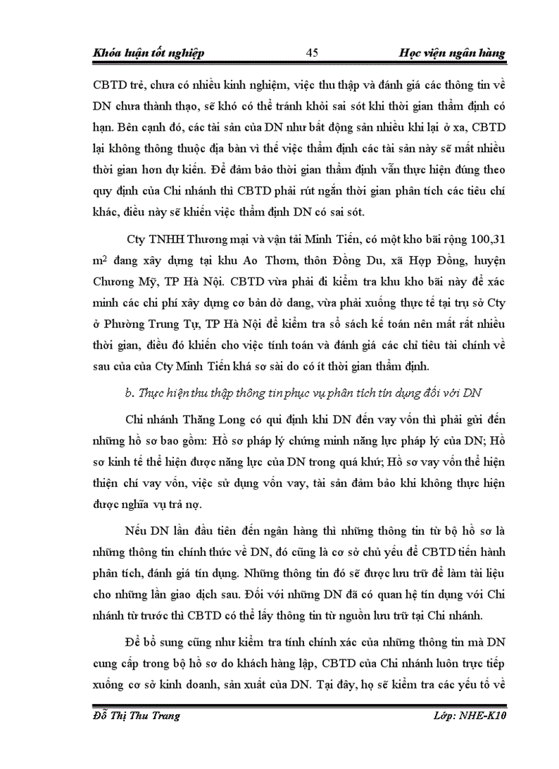 image for page Giải pháp nâng cao chất lượng phân tích tín dụng đối với doanh nghiệp vay vốn tại NHNo PTNT Chi nhánh Thăng Long