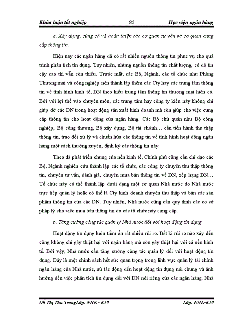 image for page Giải pháp nâng cao chất lượng phân tích tín dụng đối với doanh nghiệp vay vốn tại NHNo PTNT Chi nhánh Thăng Long