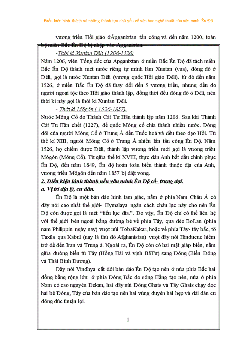 image for page Điều kiện hình thành và những thành tựu chủ yếu về văn học nghệ thuật của văn minh ấn Độ 1